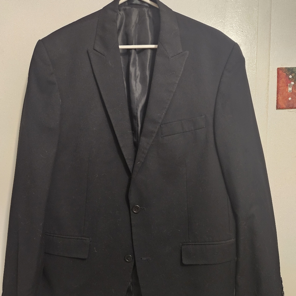 Black blazer 42R semi-peaked lapels